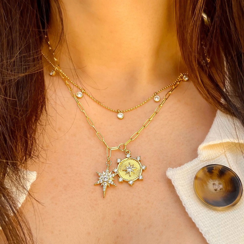 Jennifer Miller Sun & Star Charm Necklace